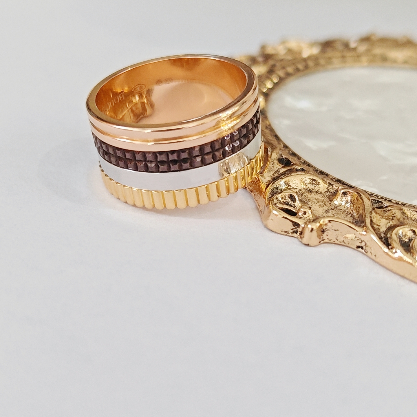 99新 Boucheron/宝诗龙 Quatre三色金戒指/#62/au750/20年盒证