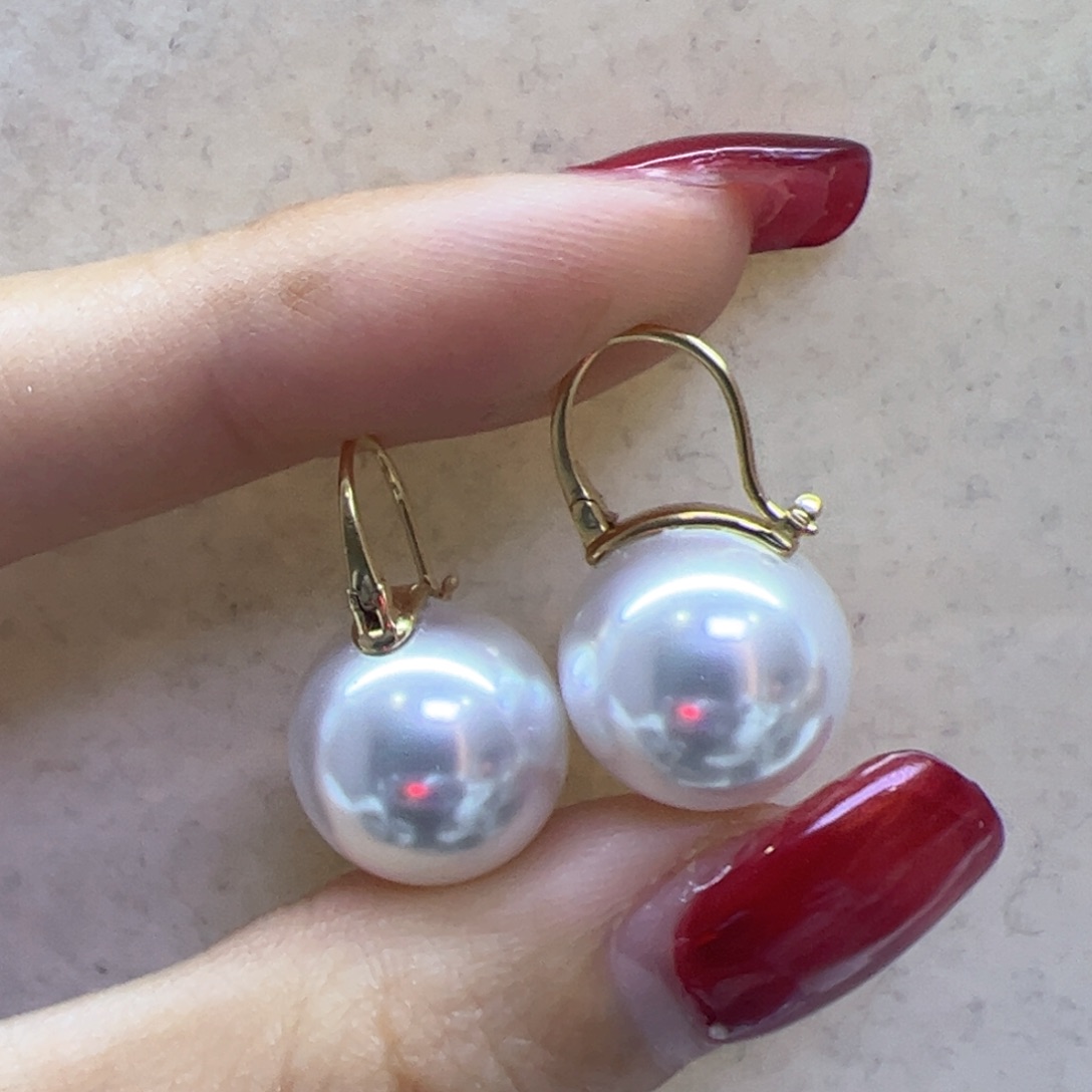 淡水珍珠耳饰18K金镶嵌