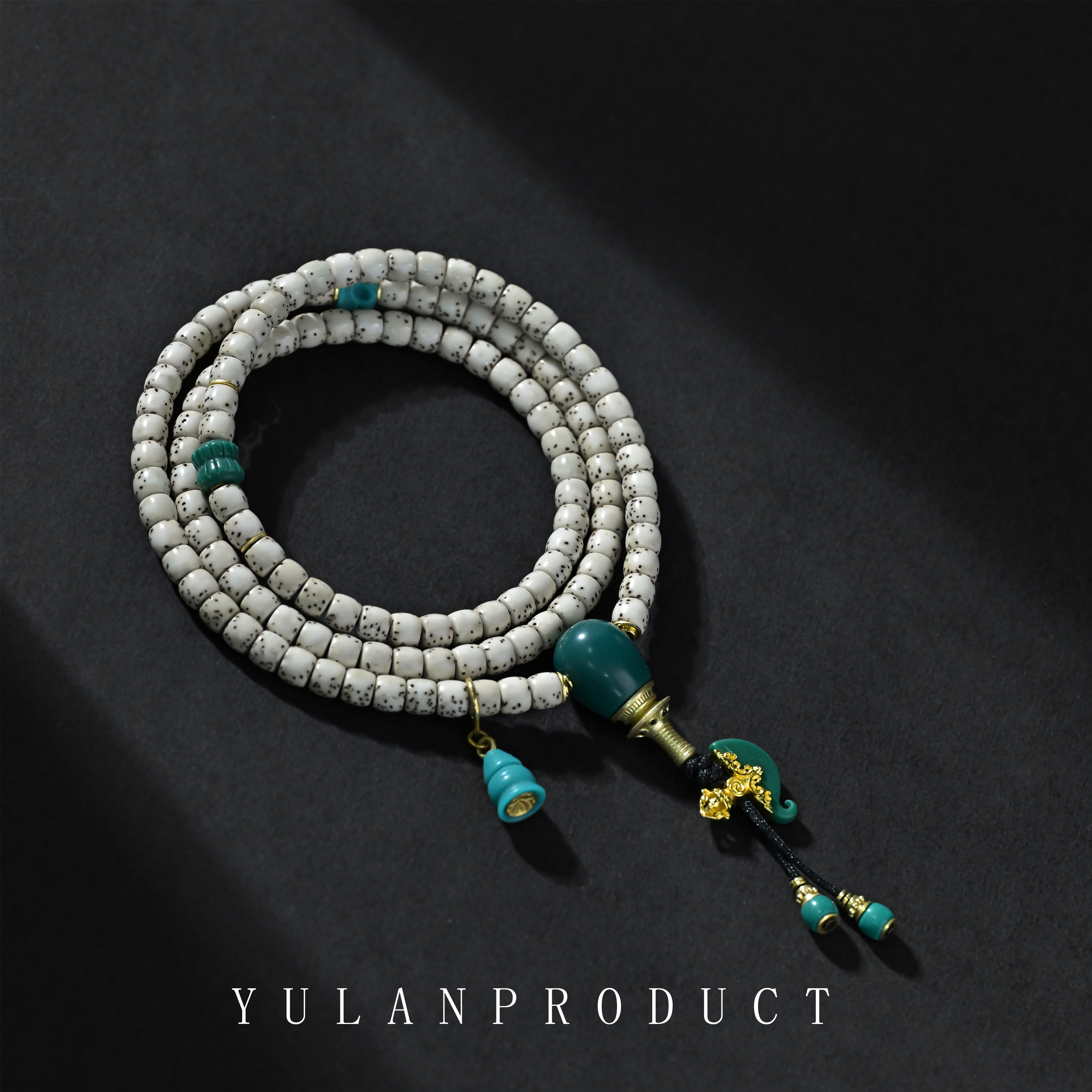 钰澜文玩原生态星月菩提原白脖挂-6*5满配款-原创设计师款