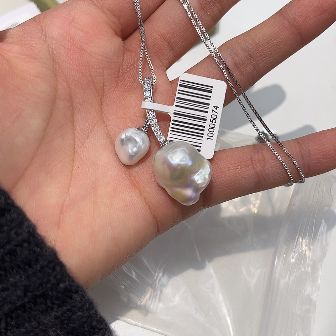 淡水珍珠耳饰合金