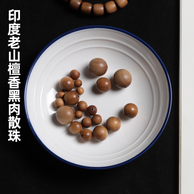 印度檀香木顺纹香珠檀木木质手串串珠老山檀圆珠老山檀手串