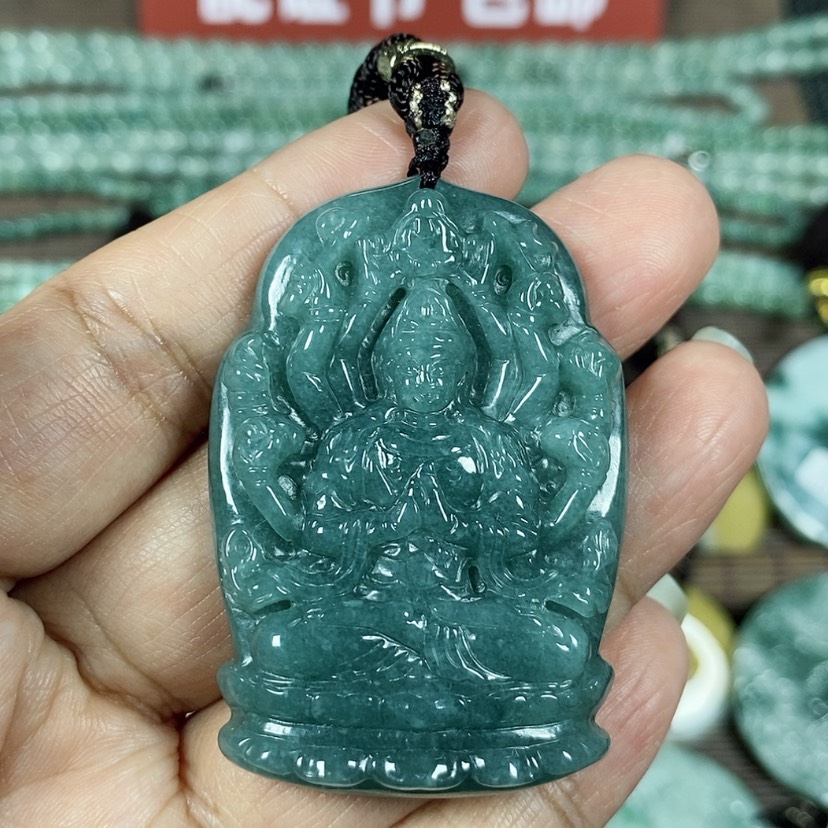 【闪购商品】翡翠颈饰未镶嵌玉吊坠翡翠玉千手观音