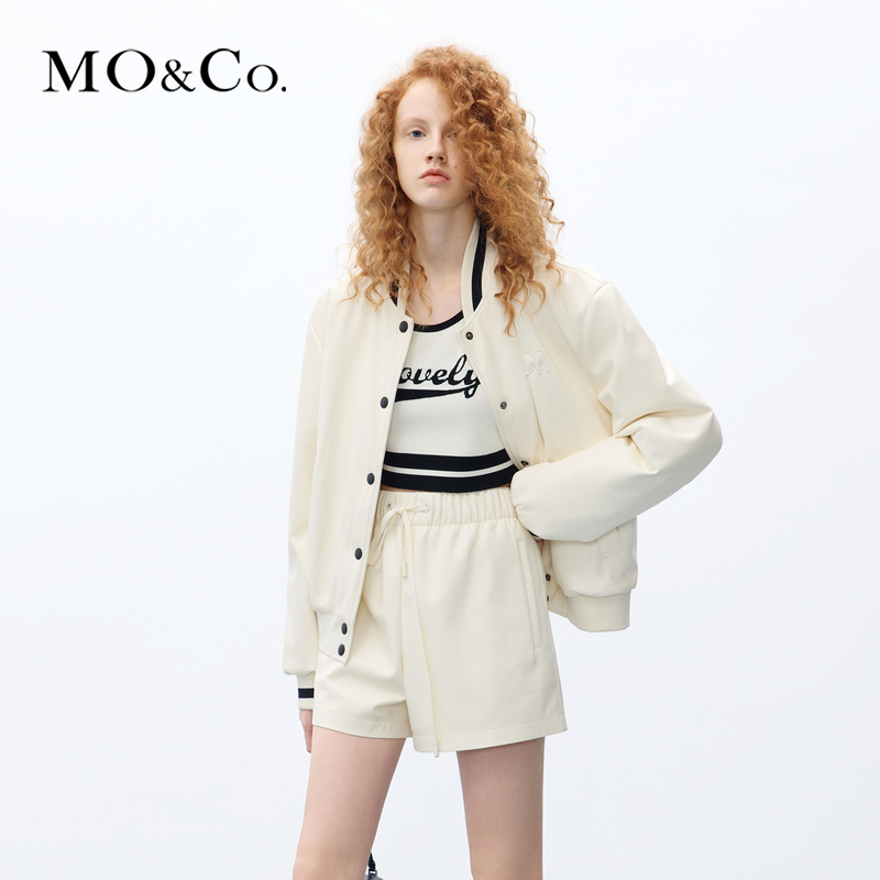 【赵老板专属】MOCO秋PU皮衣外套风街头棒球服MBC3COTT08