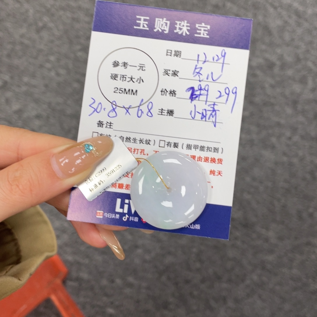 冬***儿翡翠未镶嵌颈饰平安扣