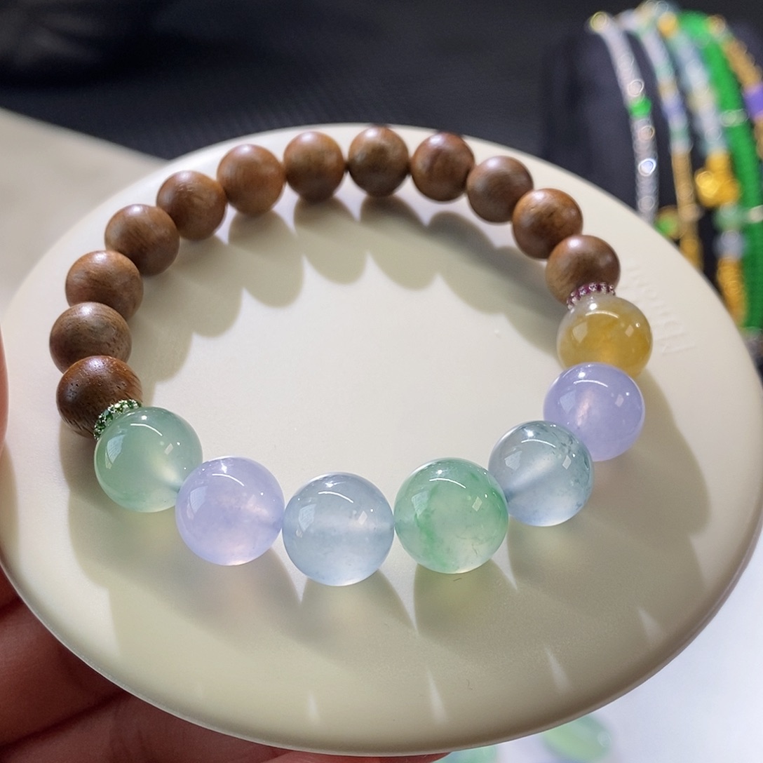 翡翠手链未镶嵌特色半串