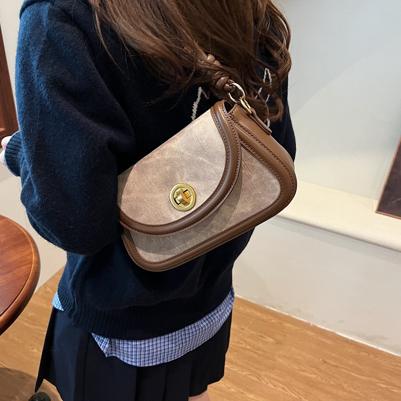 时尚小众腋下高级新款包包2025马鞍百搭单肩复古斜挎包小包【8053】