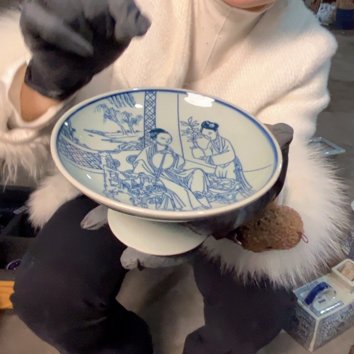 陶摆件景德镇高温瓷果盘