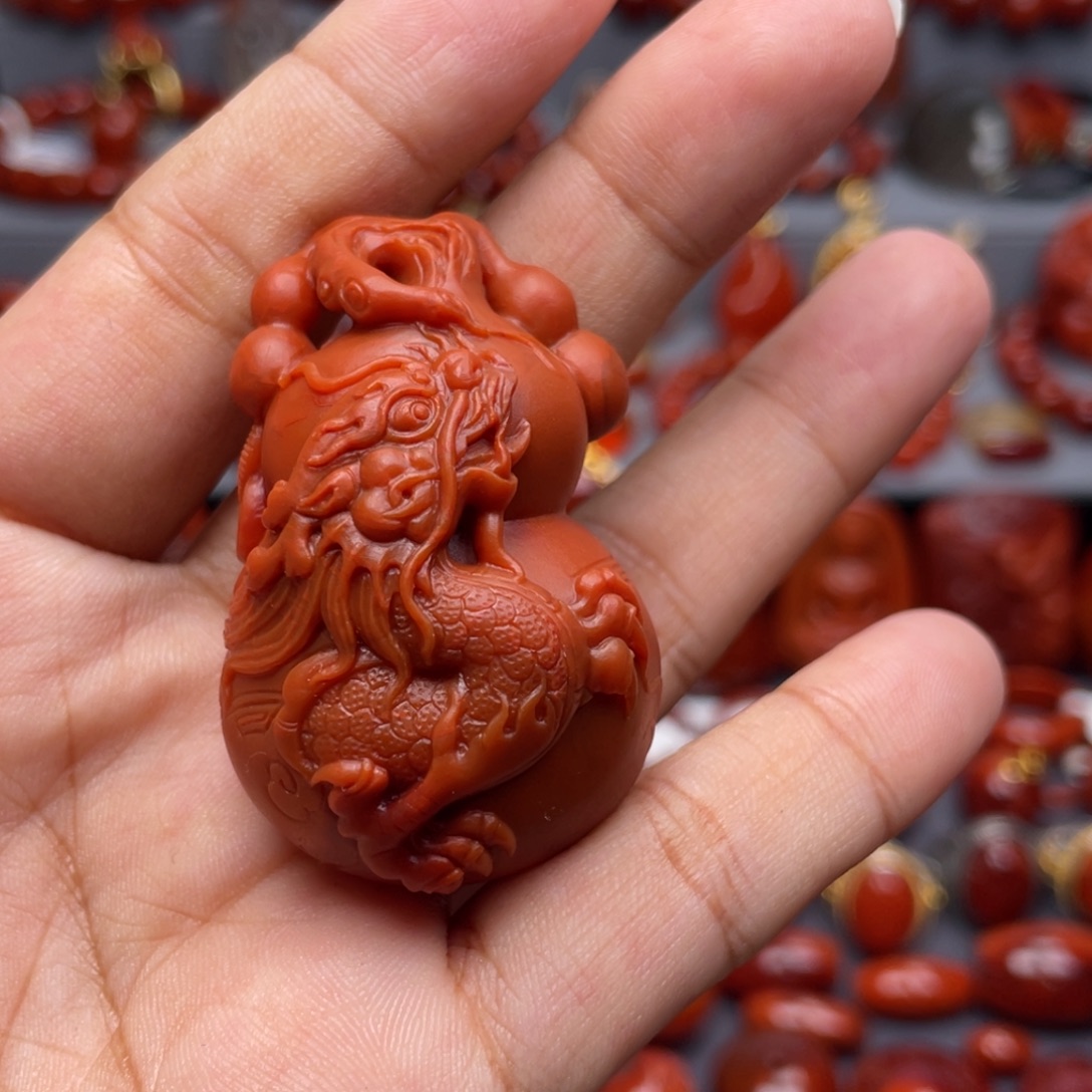 南红玛瑙未镶嵌珠宝奇石葫芦吊坠