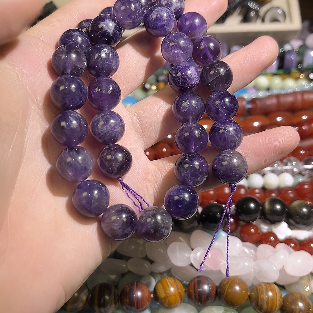 紫晶珠宝半成品未镶嵌卡12mm