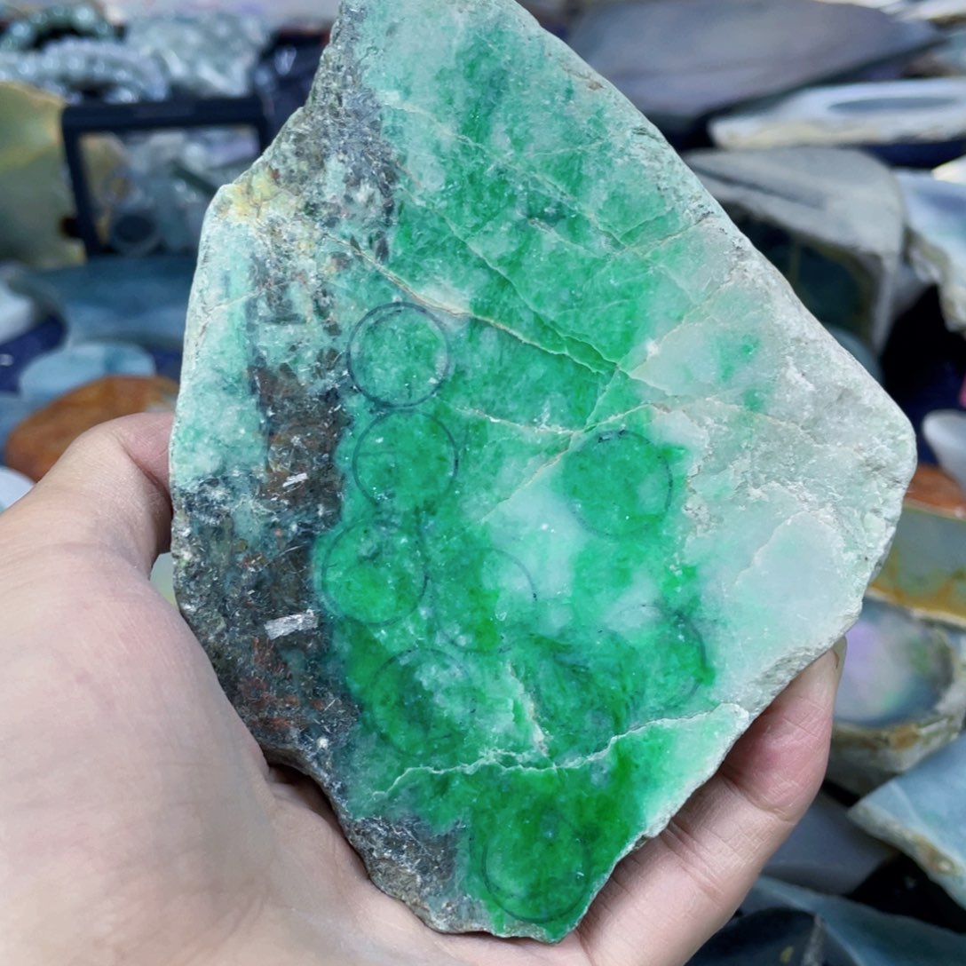 翡翠挂件未镶嵌1****2K缅甸天然翡翠片料