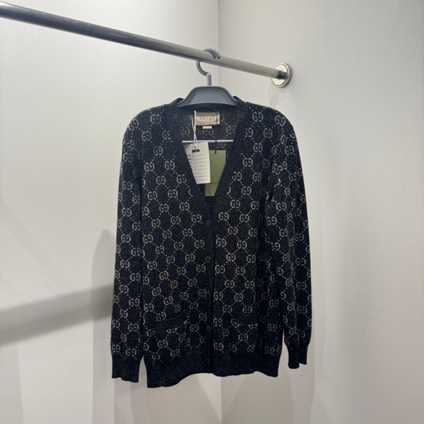 99新 GUCCI/古驰 ipp81/GG满印单排扣针织衫 锦纶 xl码
