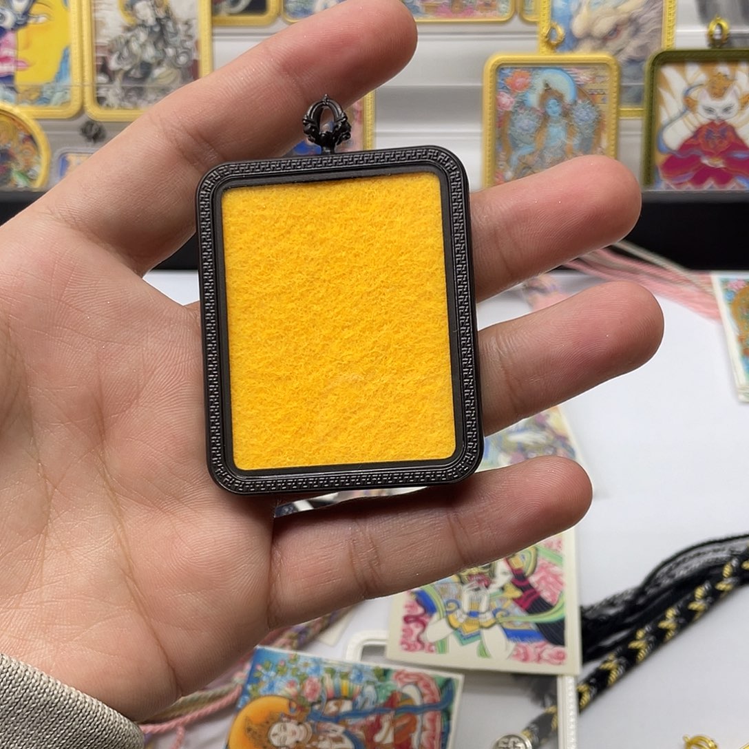 常***妻铜定制绿度母一套铜黑唐卡