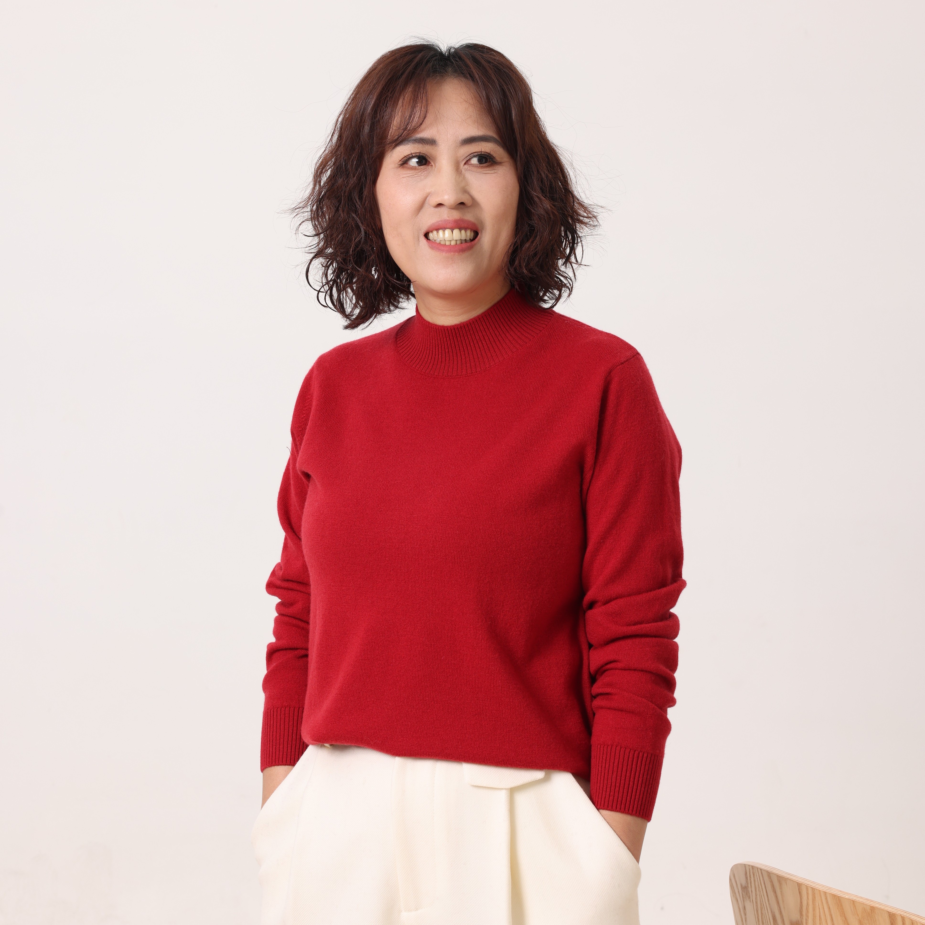 〔群意毛衣〕503针织时尚长袖半高领纯色女士百搭针织衫