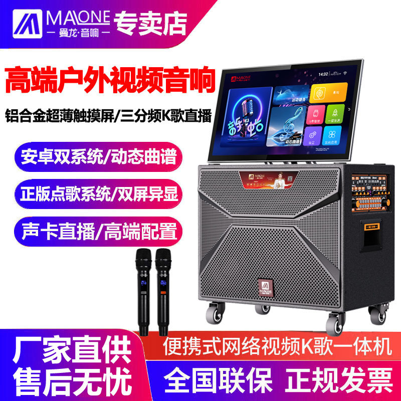 曼龙OTG直播显示屏K歌一体室内唱歌便携大功率户外音响广场舞音箱