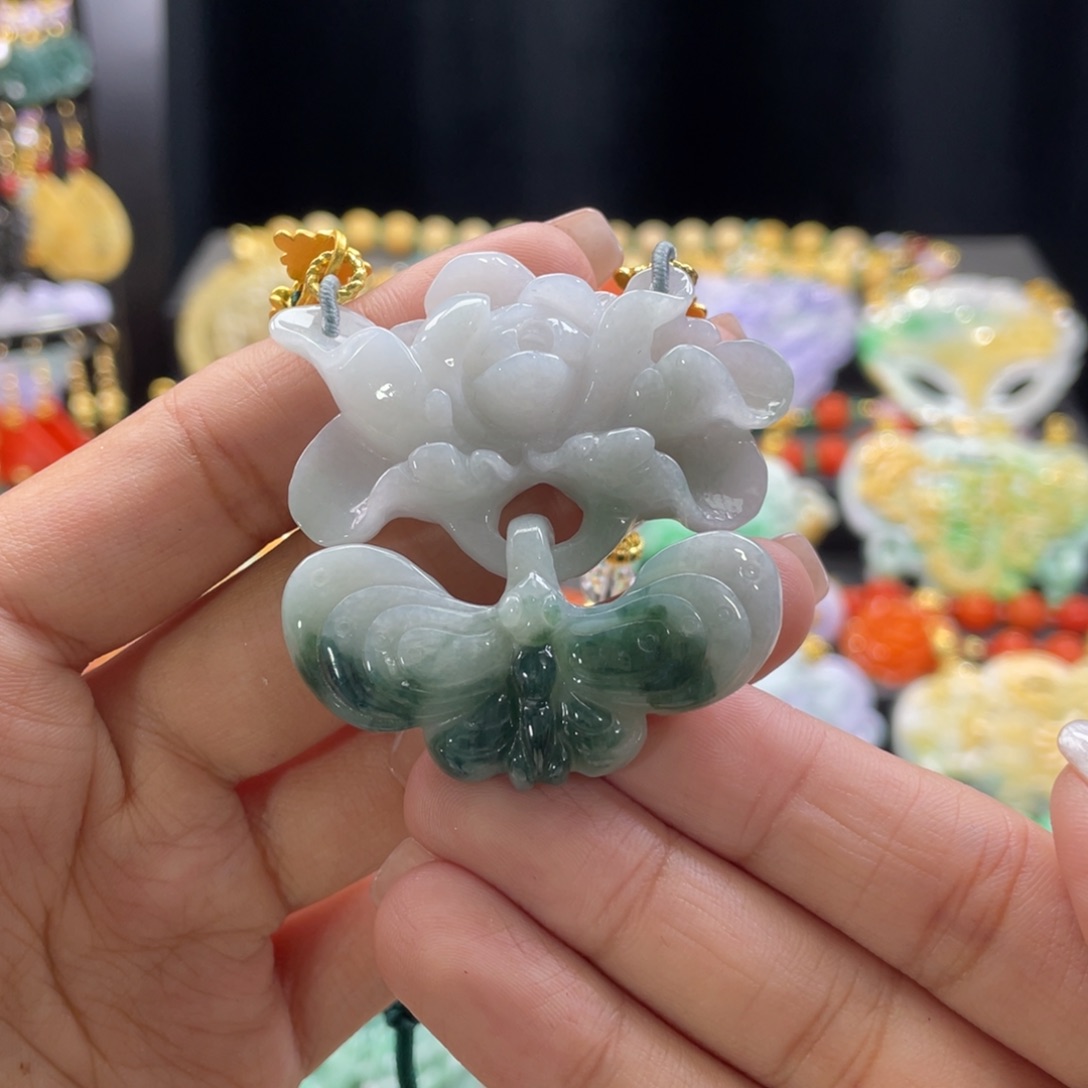 翡翠颈饰未镶嵌代编织