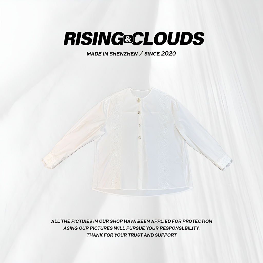 现【清木】深圳舒适2025早春花边衬衫120372