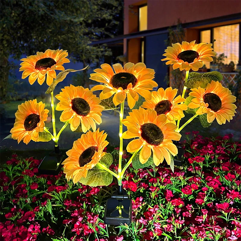 太阳能向日葵花灯户外庭院别墅插地灯节日氛围装饰布置阳台草坪灯