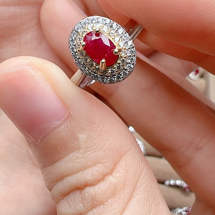 银S925镶嵌红宝石戒指