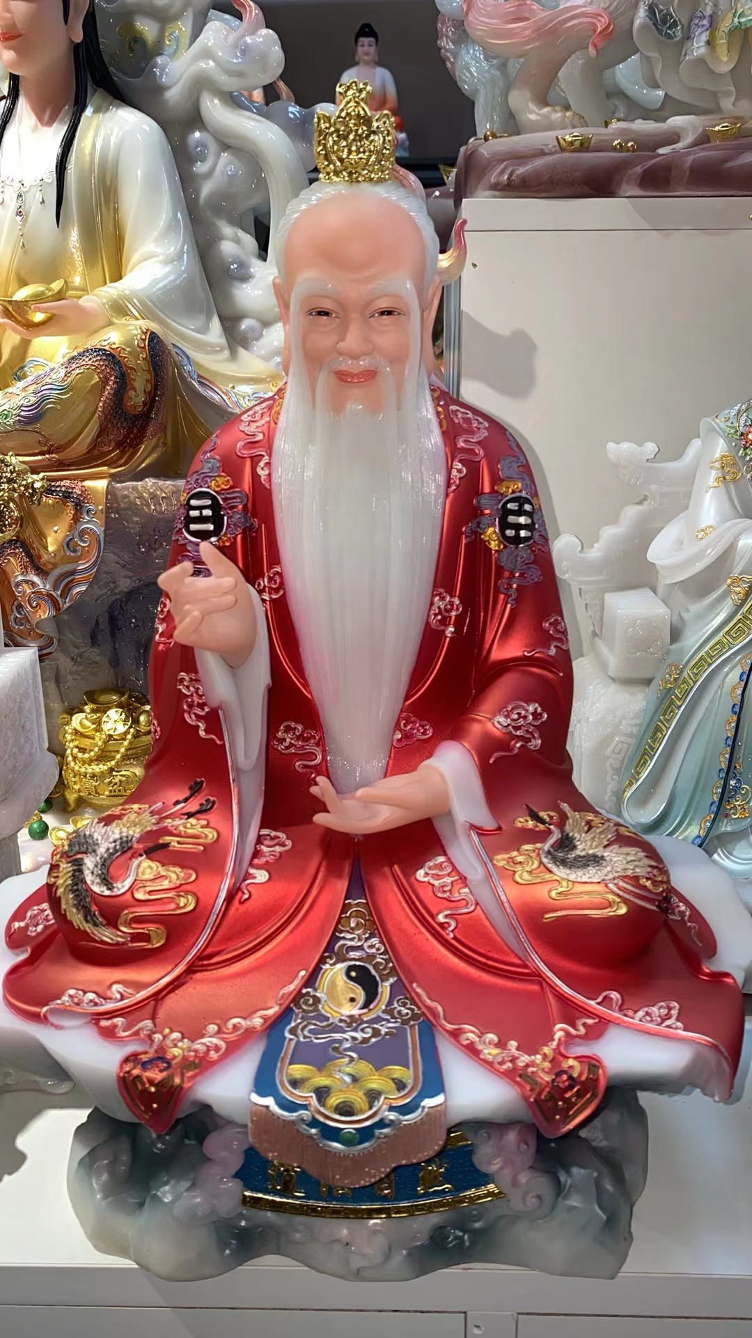 16寸汉白玉道德天尊太上老君宝像