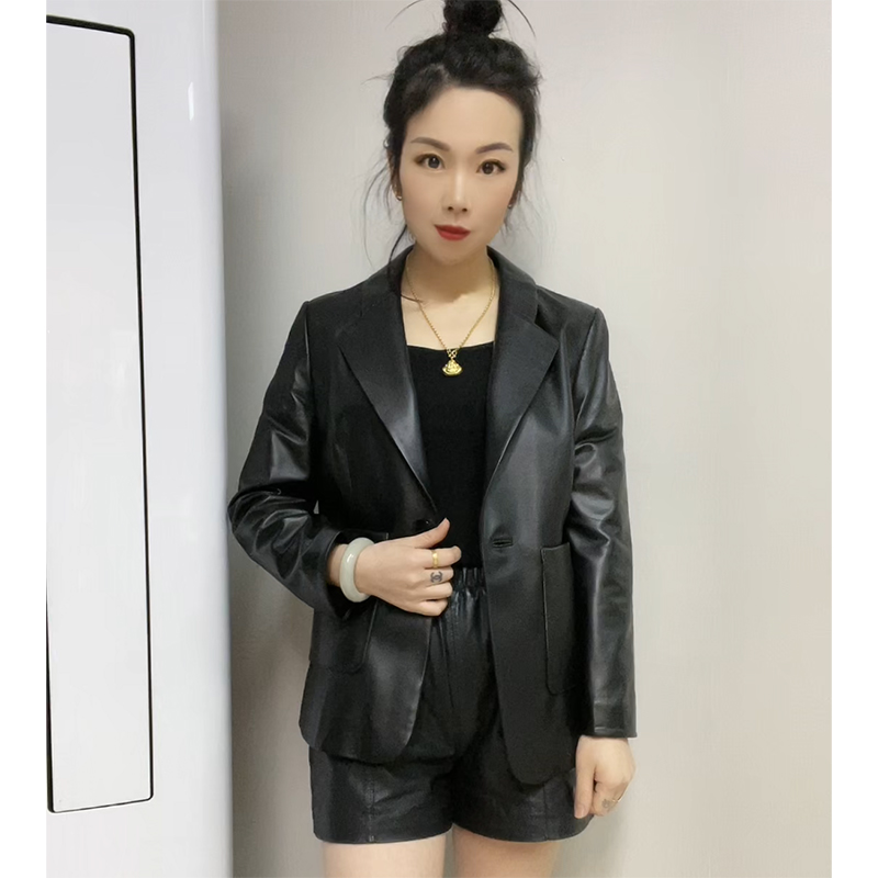 真皮皮衣春秋款西装外套断码处理