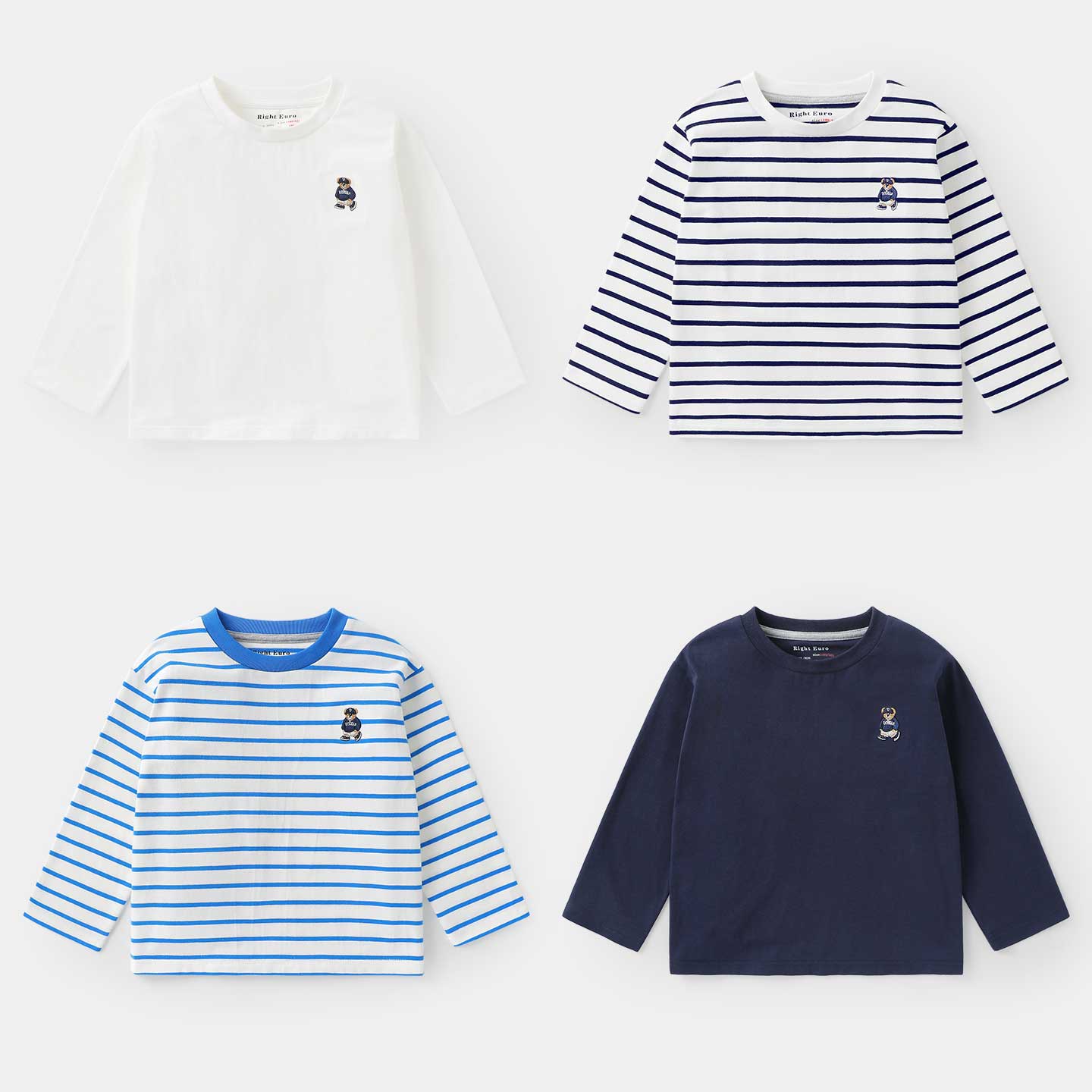 男童小熊基础长袖T恤抗菌春装2026新款宝宝打底衫U17365