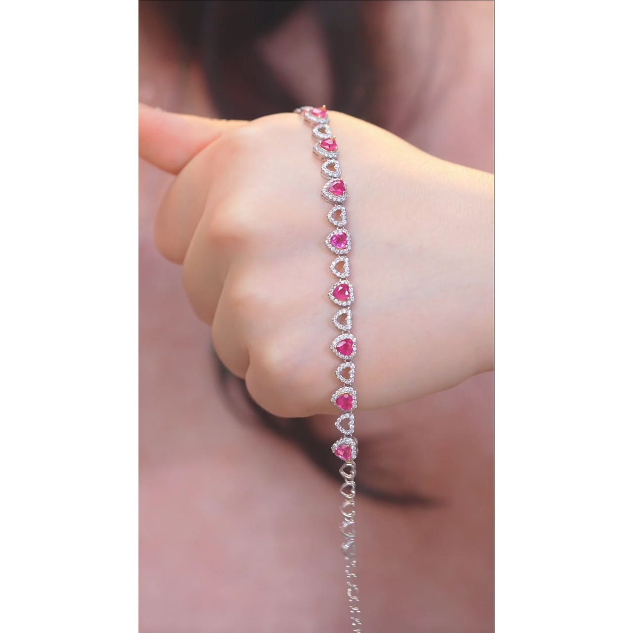 碧玺手链银S925镶嵌多样性发@@W1387