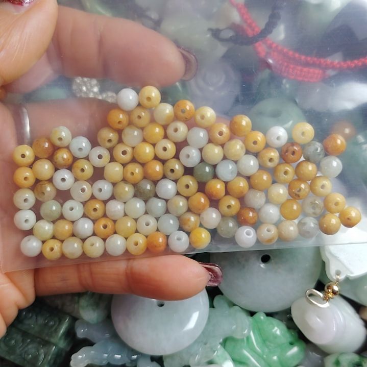 翡翠未镶嵌颈饰卡5珠子100颗