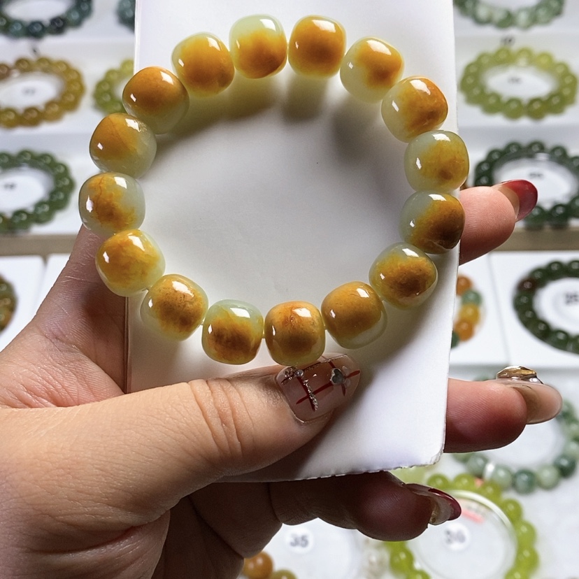 【闪购商品】未镶嵌手链和田玉破*丶卡14