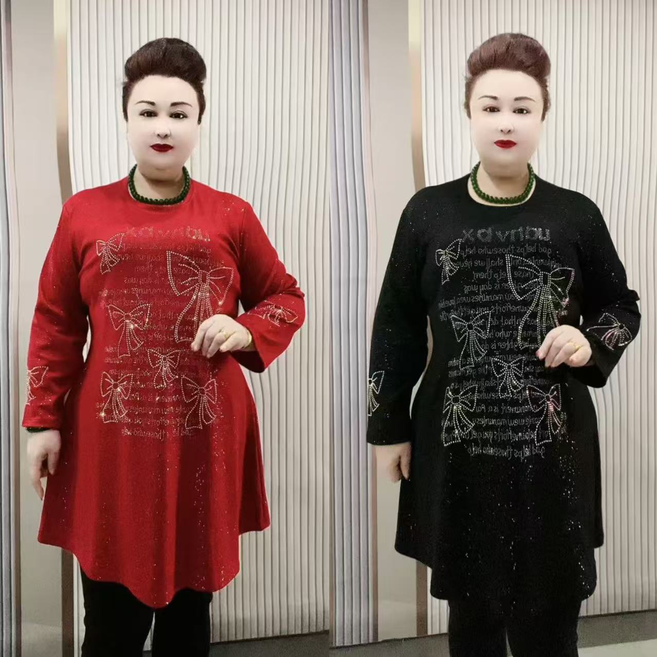 956款时尚百搭烫钻大衫