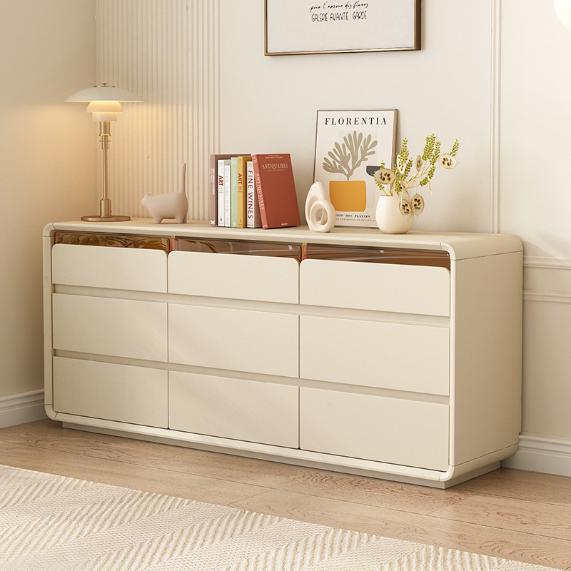 奶油风大容量床尾置物柜斗柜卧室靠墙收纳柜客厅法式六斗柜九斗柜