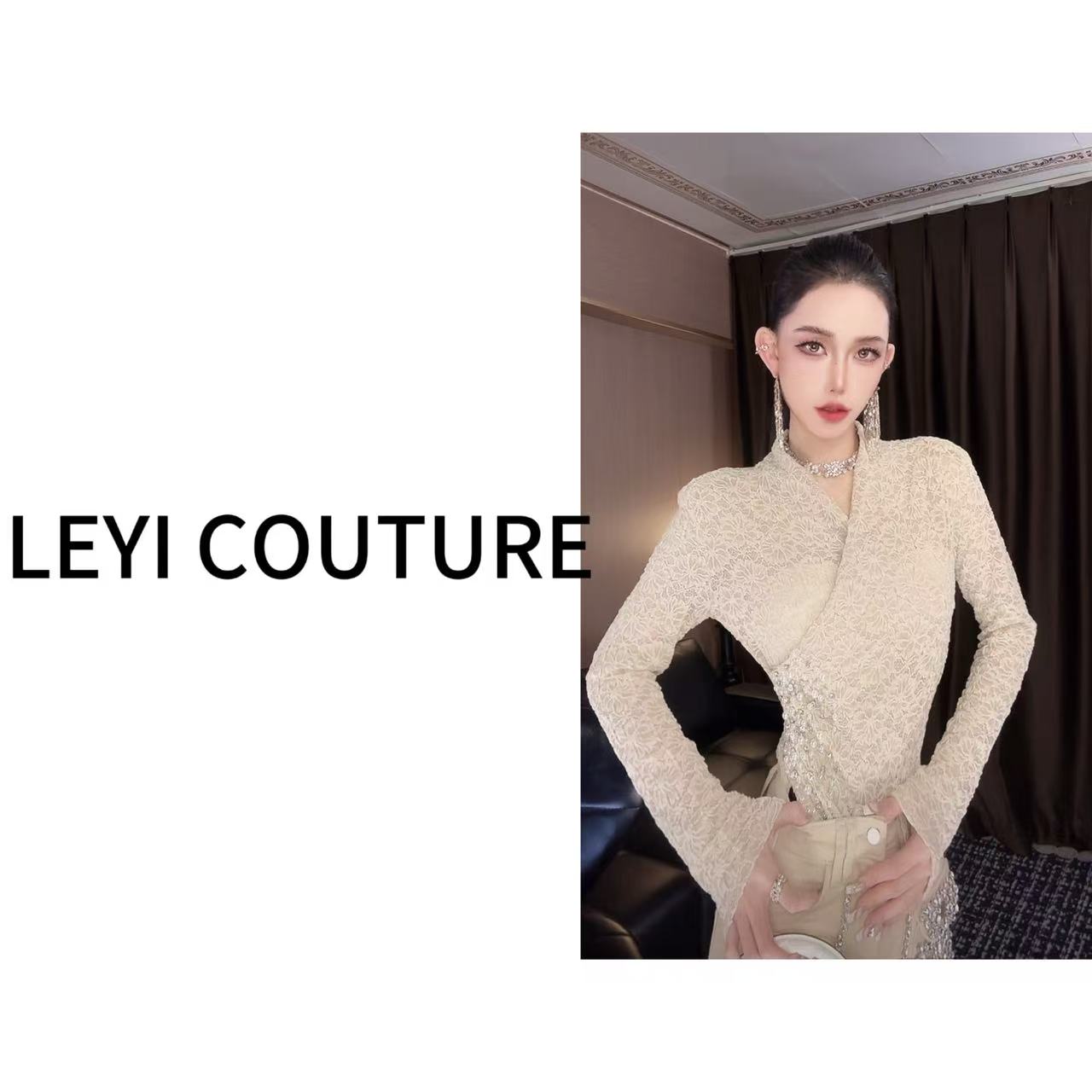 【 LEYI COUTURE】畑畑2025高端气质时尚“星光入怀”时尚上衣