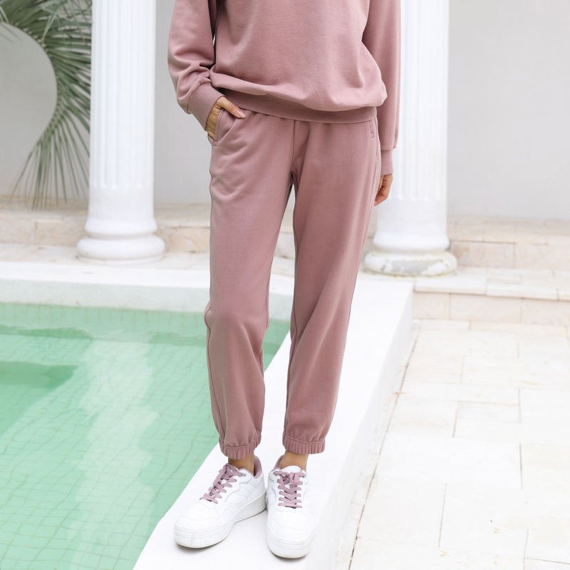 婉甸2025春季新品紫雾色卫裤华丽风休闲裤1241P06SX2YX