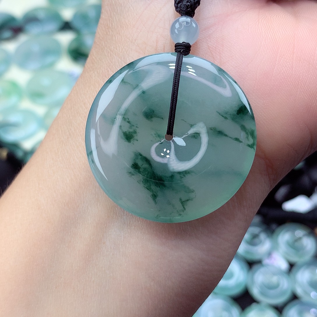 翡翠未镶嵌颈饰编号89尺寸35.5-5.7