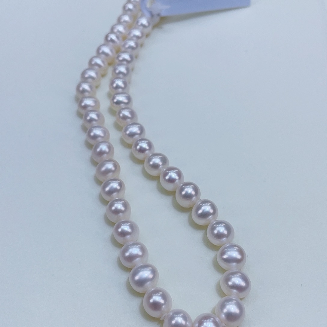 淡水珍珠颈饰银S925镶嵌7.5/8.5几乎冷白透亮细腻干净