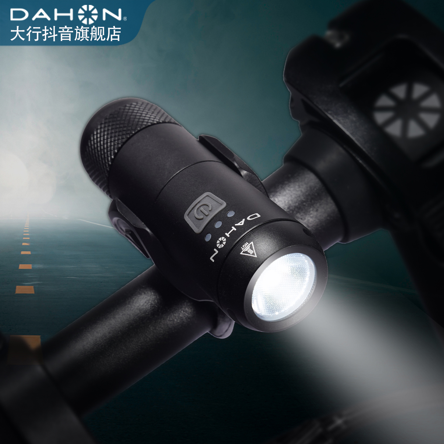Dahon/大行自行车夜骑车前灯充电强光手电筒夜骑照明灯骑行装备