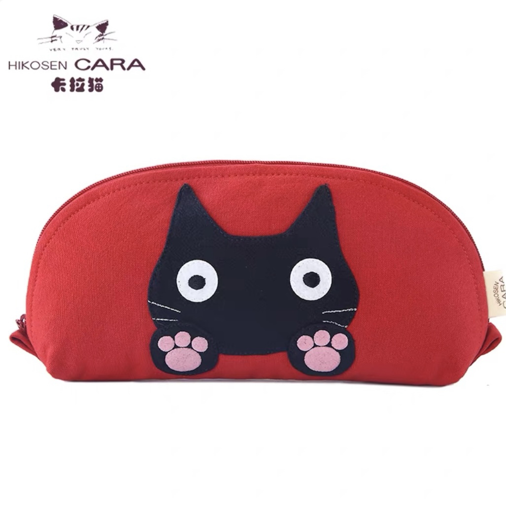 恭郎小黑猫收纳包卡拉猫笔袋硬币包原创日本可爱女小包包