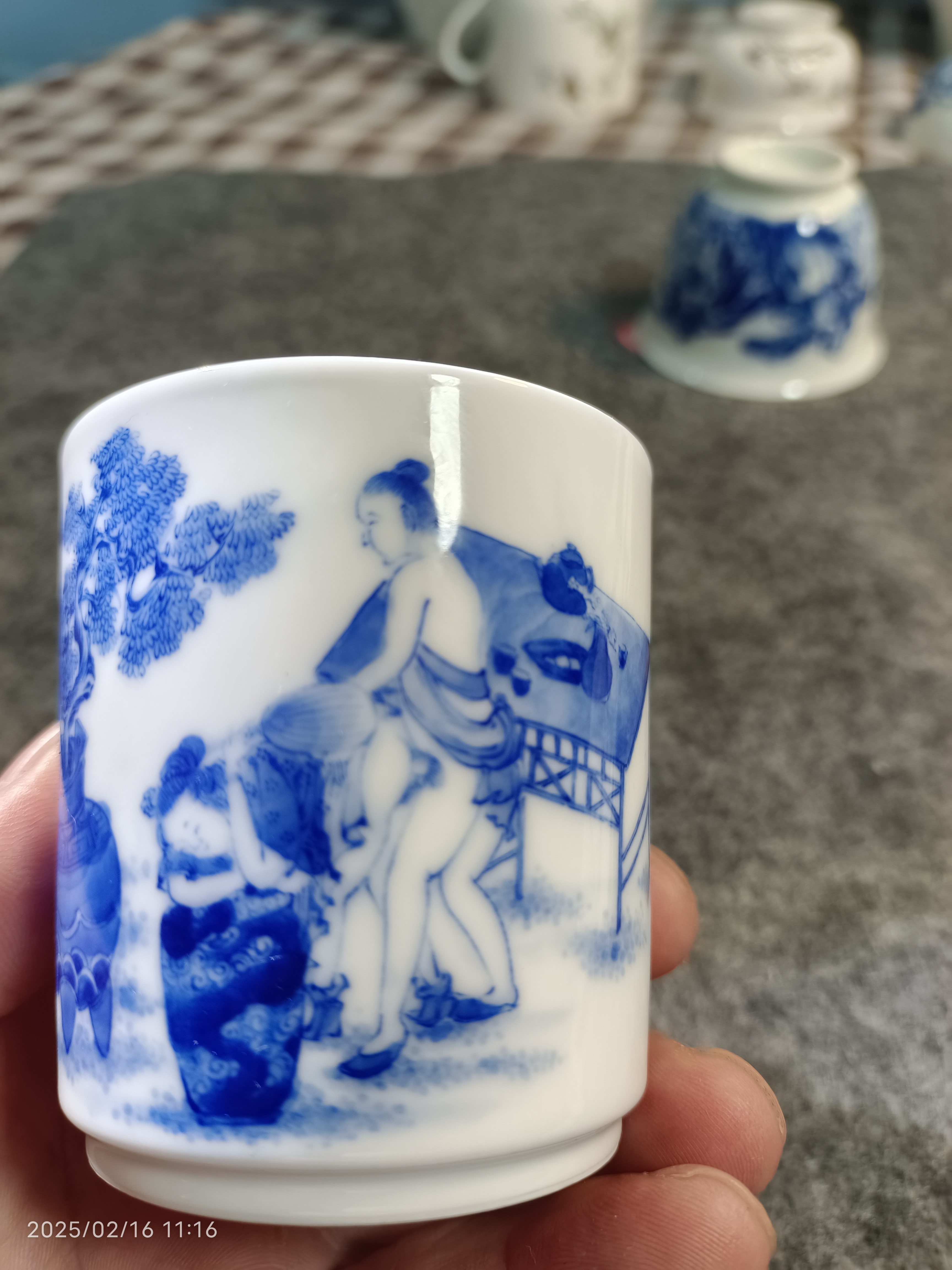 手工手绘春宫图杯