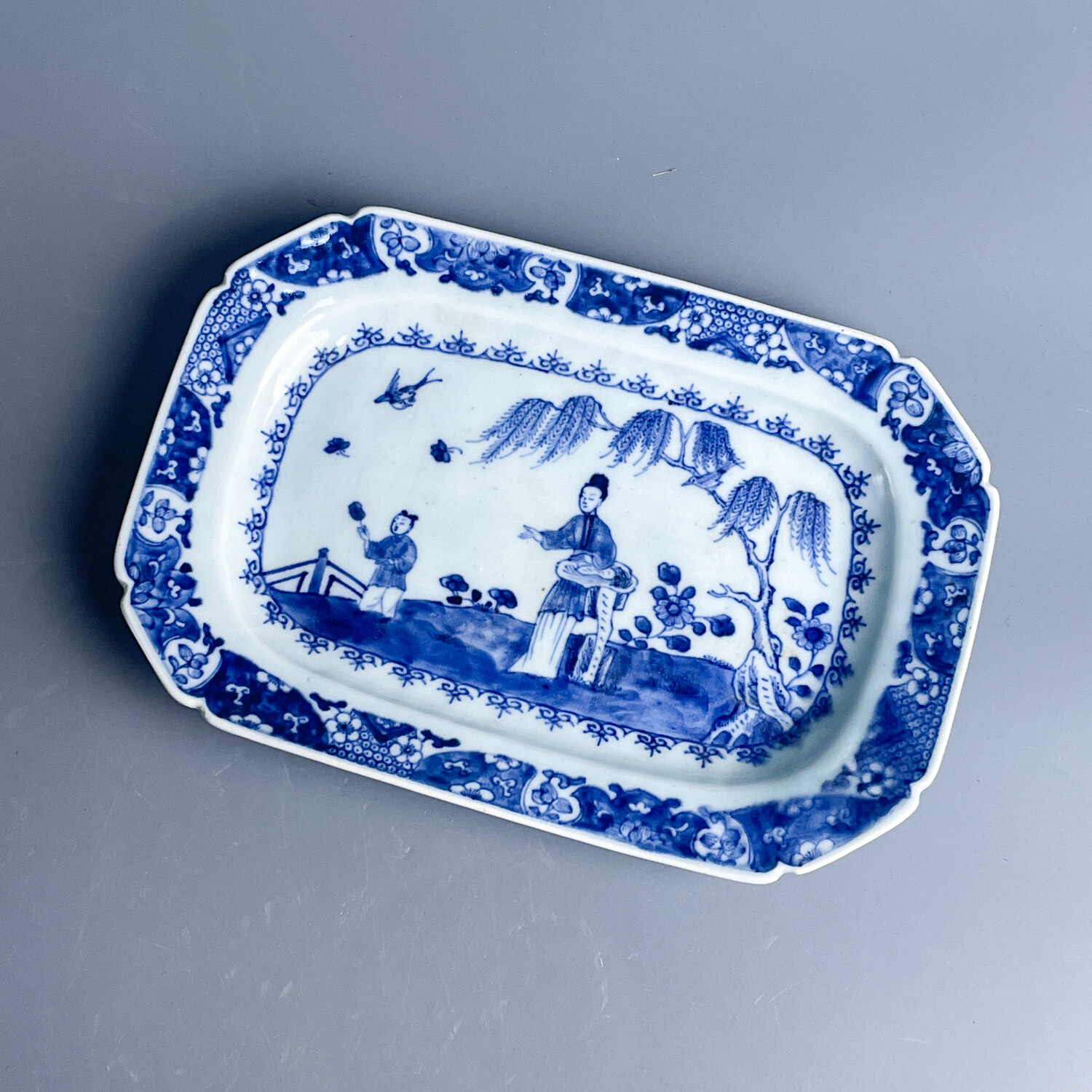 清乾隆青花人物纹四方盘-M25KS001726-02