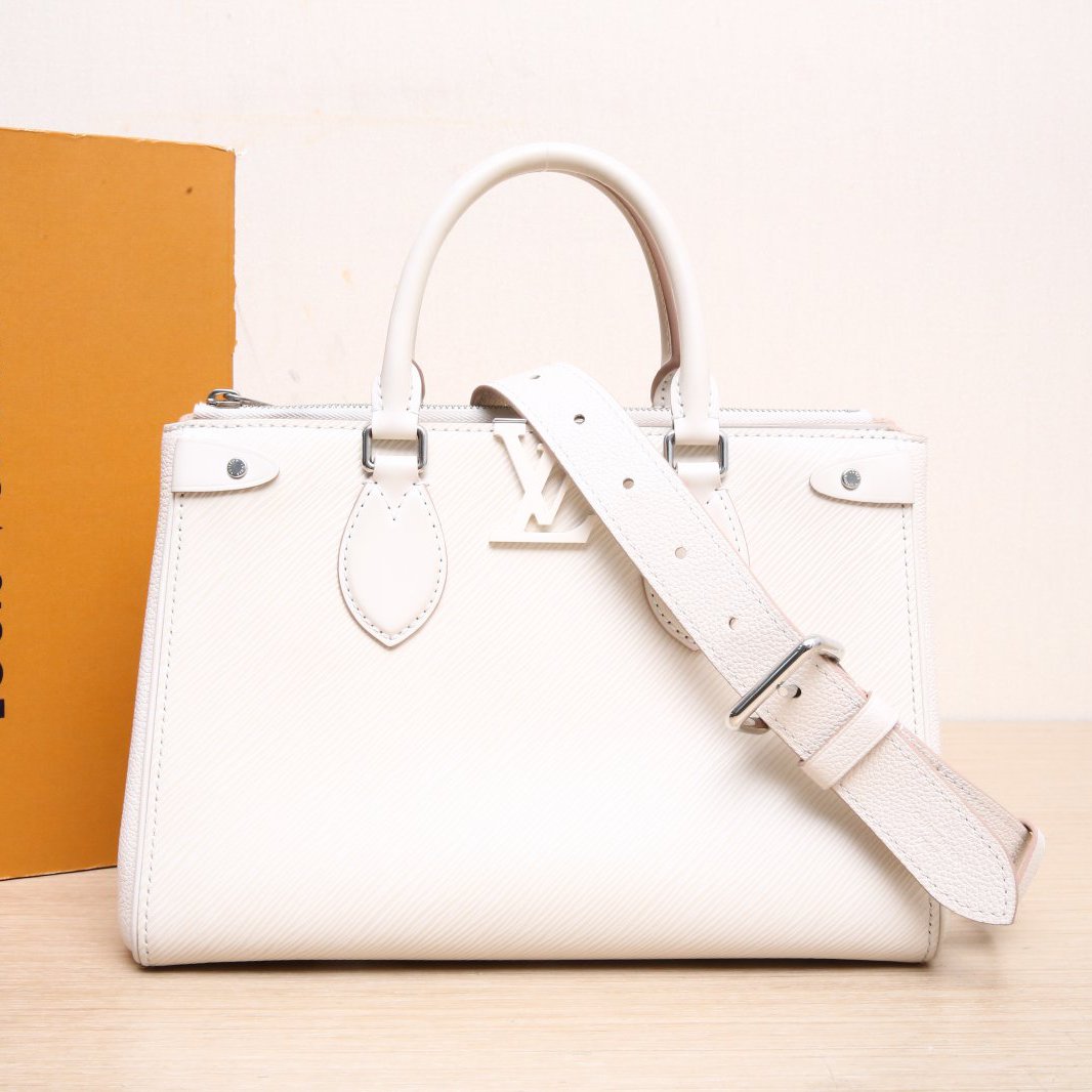 95新 LouisVuitton/路易威登 小花黑黑 Grenelle水波纹手提单肩包