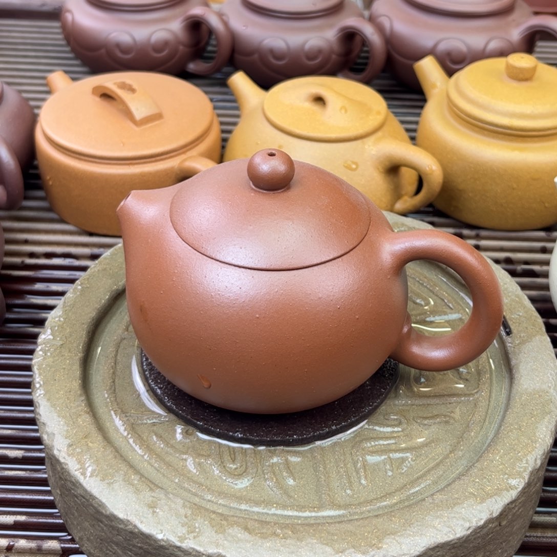 紫砂茶壶西施 老红泥 200c