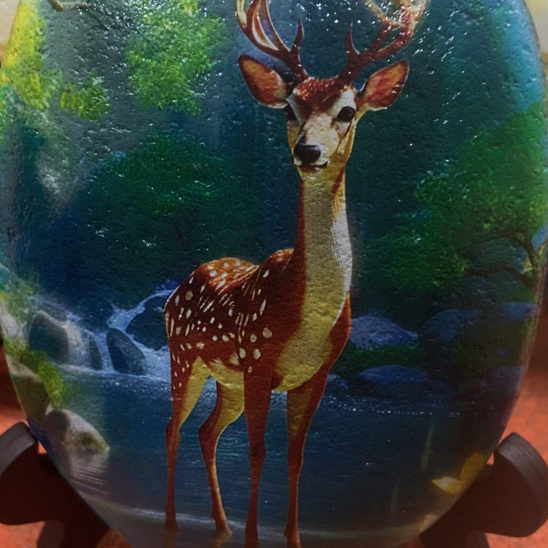 石材鹿摆件这么美