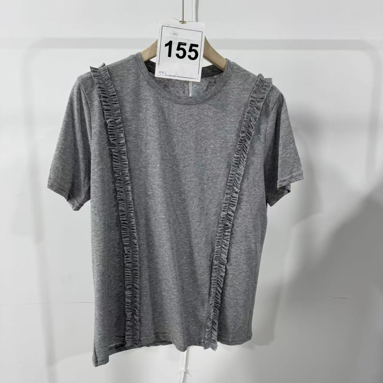 155-11910-新款木耳边显瘦T恤