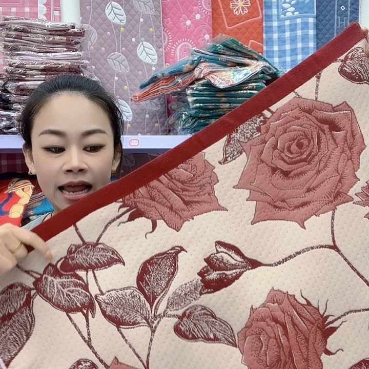 棉红色玫瑰花纯棉