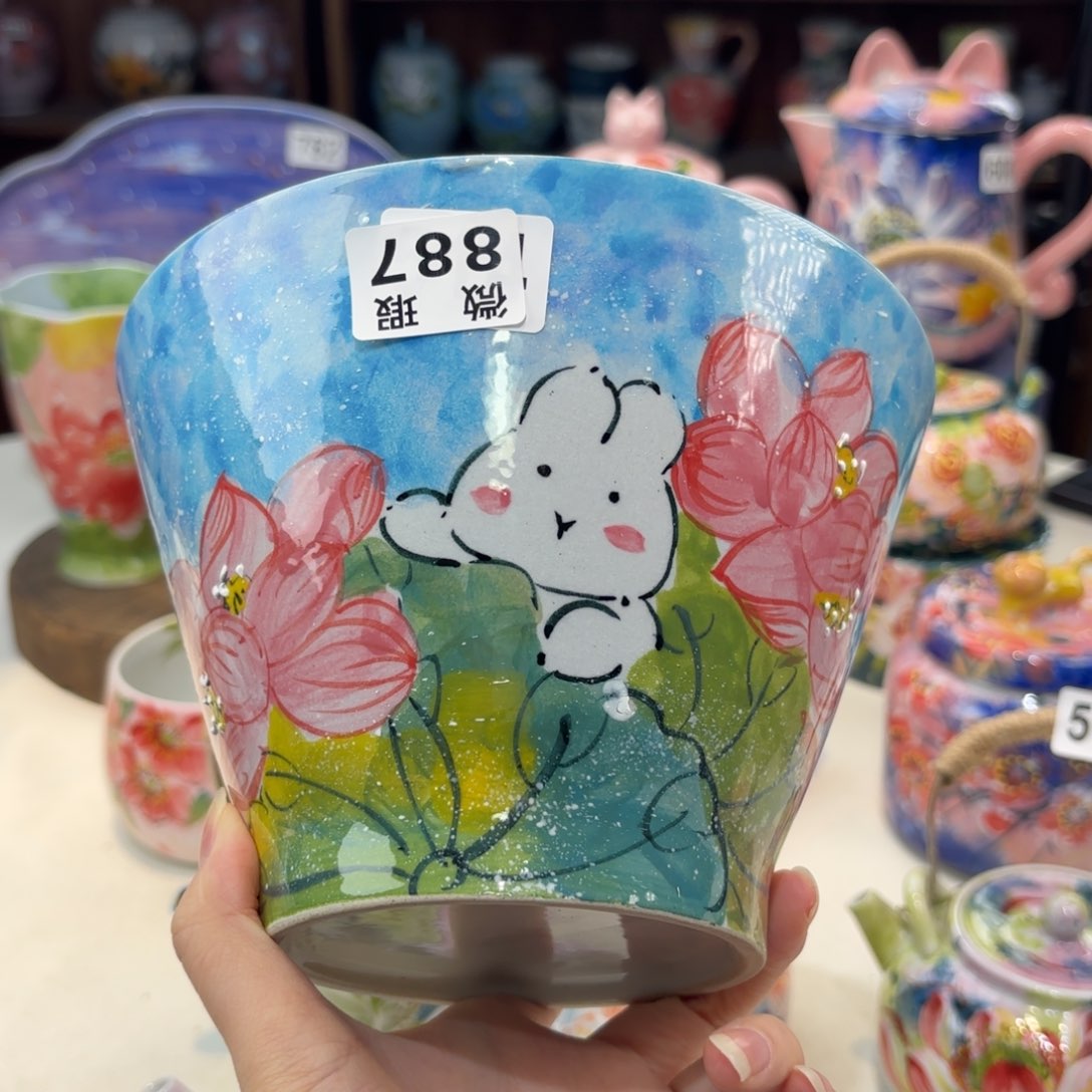 景德镇手绘高温釉下彩陶瓷茶具