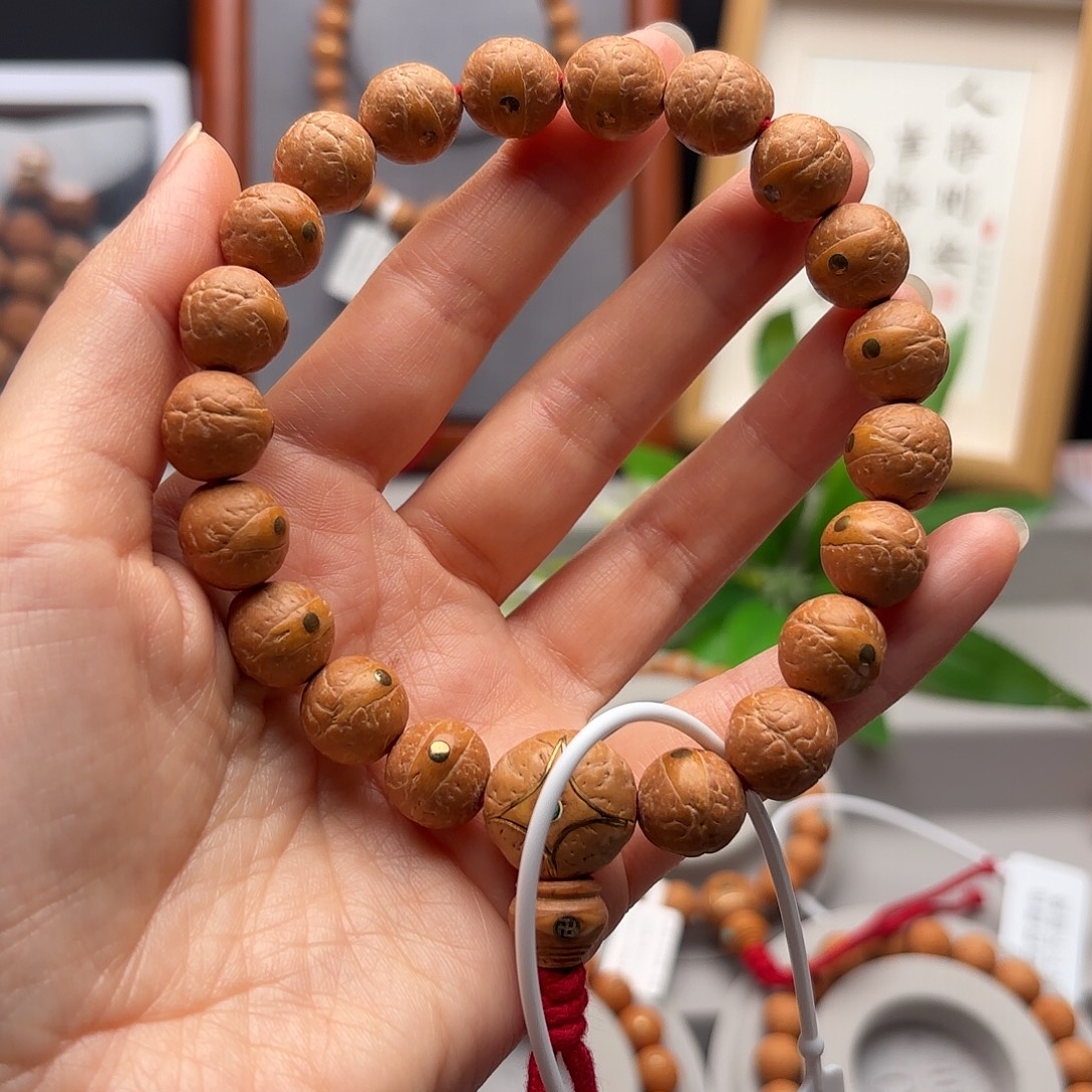 凤眼菩提手串12.5左右铜钉手串