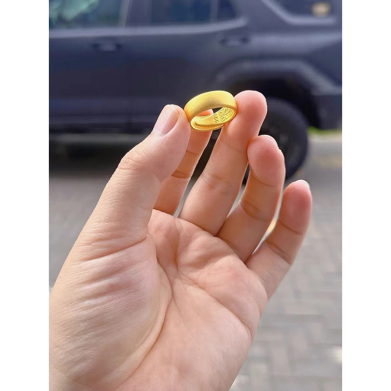 合金戒指 开口 8毫米古法素圈戒指情侣磨砂可调节内回纹