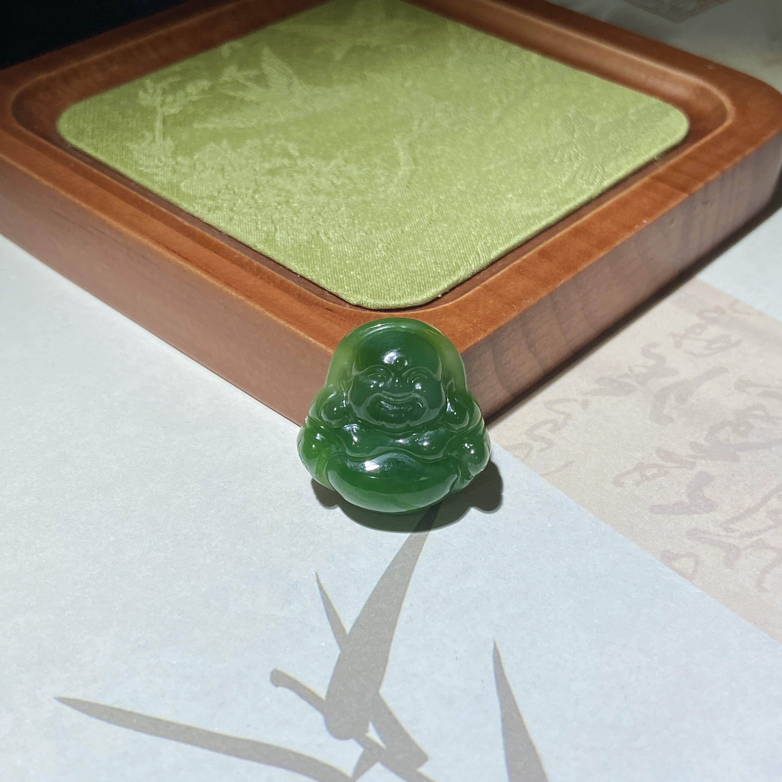 DZ9831  和田玉碧玉佛公吊坠约卡25*25*7.8mm