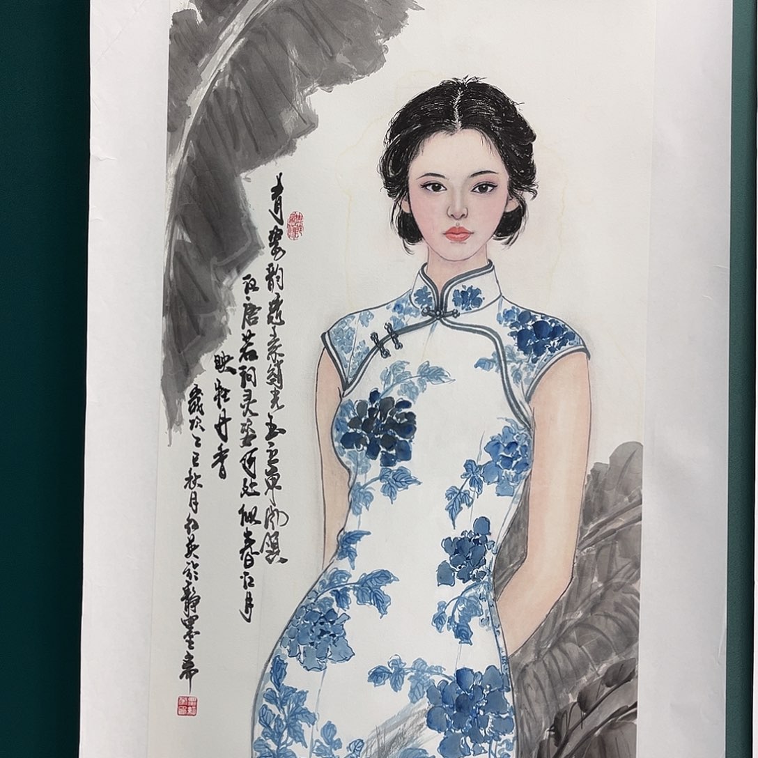 国画艺术家真人手绘