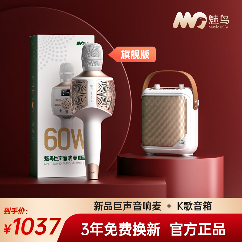 魅鸟[巨声麦旗舰版+小音箱]组合套装音量大声音更立体全无线配对