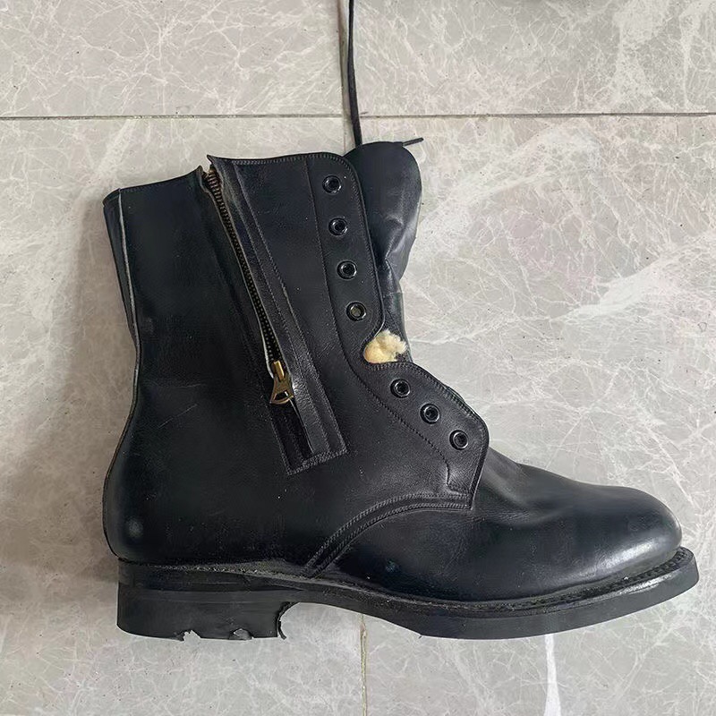 冬款保暖飞靴子牛皮 男式靴子